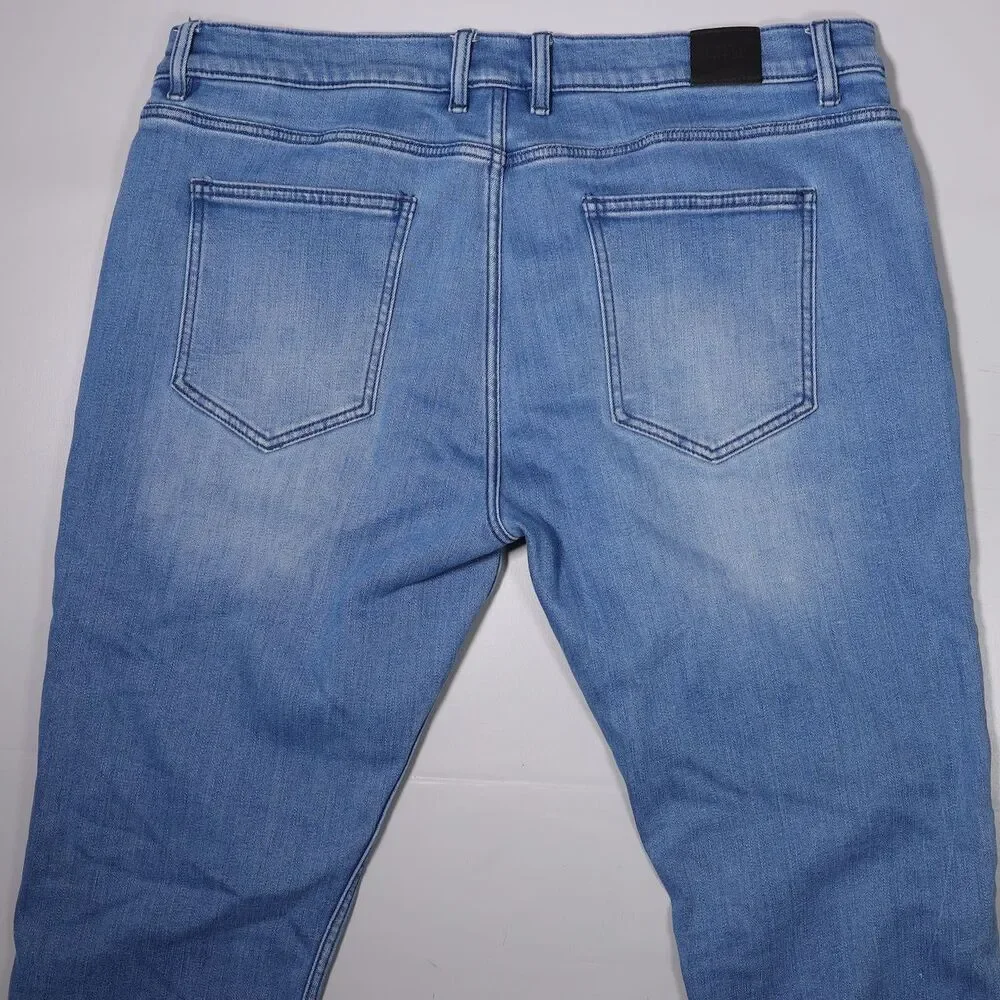 Mugsy Saturdays Jeans Cashmere Blend Blue Stretch Denim Mens 40 x 32